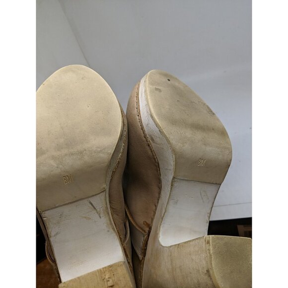Jeffery Campbell Women's Wooden Clogs Heels Beige Size 8 FLAWED READ - Picture 12 of 12